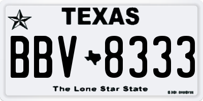 TX license plate BBV8333