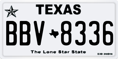 TX license plate BBV8336