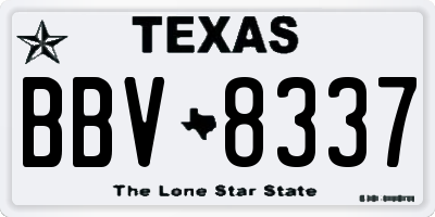 TX license plate BBV8337