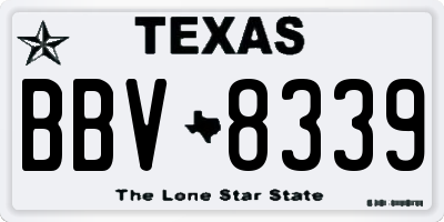 TX license plate BBV8339