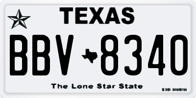 TX license plate BBV8340