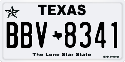 TX license plate BBV8341