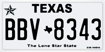 TX license plate BBV8343