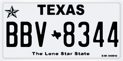 TX license plate BBV8344