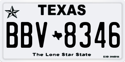 TX license plate BBV8346