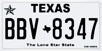 TX license plate BBV8347