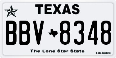 TX license plate BBV8348