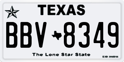 TX license plate BBV8349