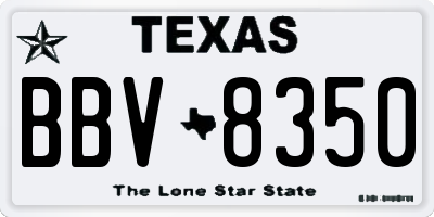 TX license plate BBV8350