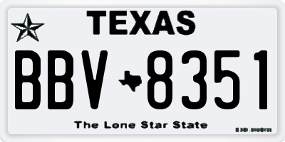 TX license plate BBV8351