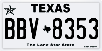 TX license plate BBV8353