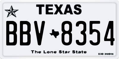 TX license plate BBV8354