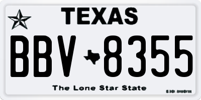 TX license plate BBV8355