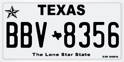 TX license plate BBV8356