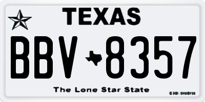 TX license plate BBV8357