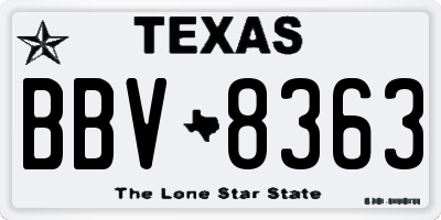 TX license plate BBV8363