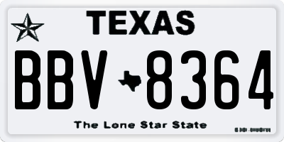 TX license plate BBV8364