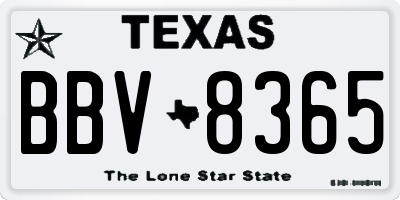 TX license plate BBV8365