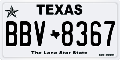 TX license plate BBV8367