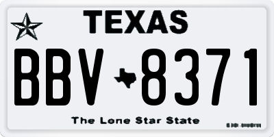 TX license plate BBV8371