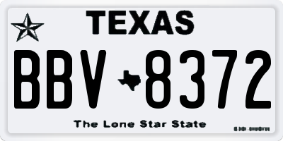 TX license plate BBV8372