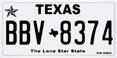 TX license plate BBV8374