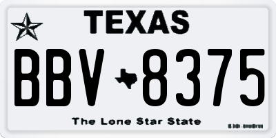 TX license plate BBV8375