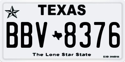 TX license plate BBV8376