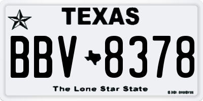 TX license plate BBV8378