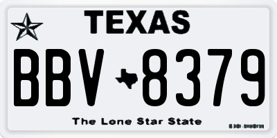 TX license plate BBV8379