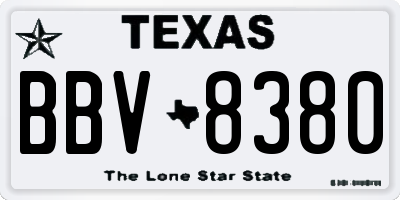 TX license plate BBV8380