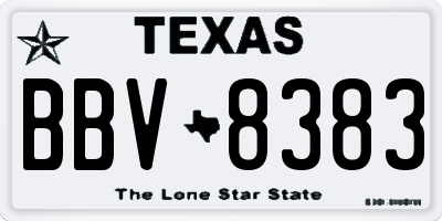 TX license plate BBV8383