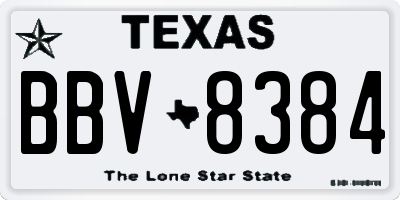 TX license plate BBV8384