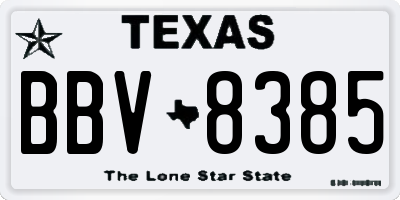 TX license plate BBV8385