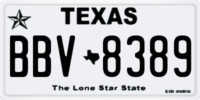 TX license plate BBV8389