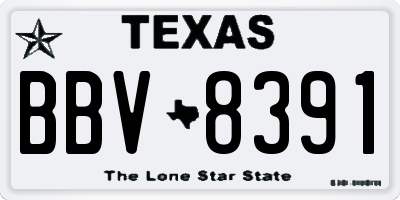 TX license plate BBV8391