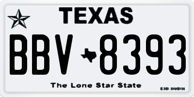 TX license plate BBV8393