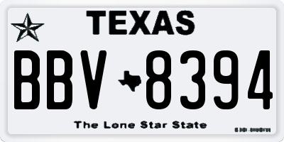 TX license plate BBV8394