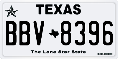 TX license plate BBV8396