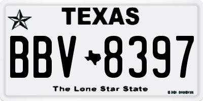 TX license plate BBV8397