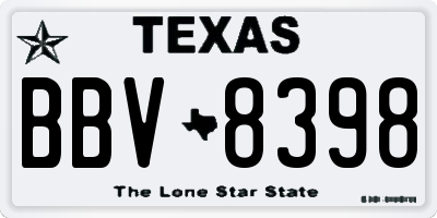 TX license plate BBV8398