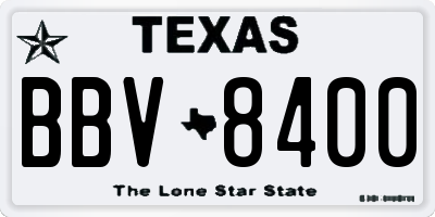 TX license plate BBV8400