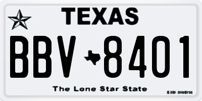 TX license plate BBV8401