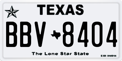 TX license plate BBV8404