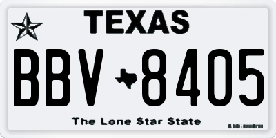 TX license plate BBV8405