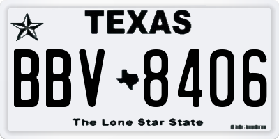 TX license plate BBV8406