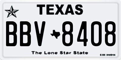 TX license plate BBV8408