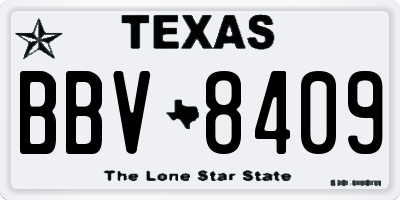 TX license plate BBV8409