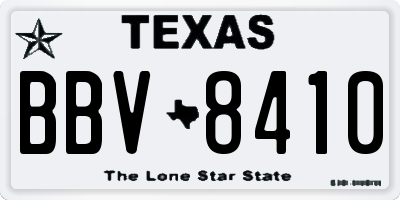 TX license plate BBV8410