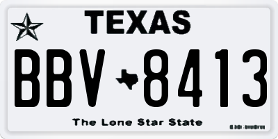 TX license plate BBV8413